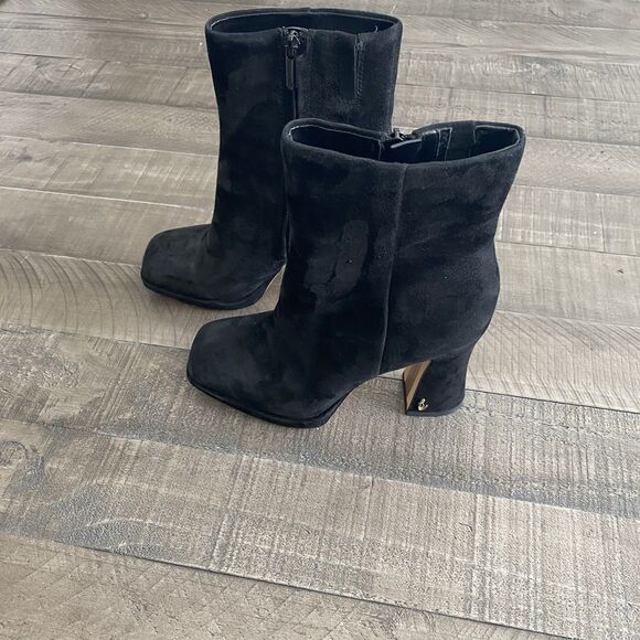 Sam Edelman Jaye Black Suede Block Heel Platform Ankle Boots. Size 7 - Picture 5 of 11